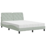 Letto con Materasso Grigio Chiaro 140x190 cm in Velluto