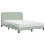 Letto con Materasso Grigio Chiaro 140x200 cm in Velluto