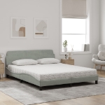 Letto con Materasso Grigio Chiaro 160x200 cm in Velluto