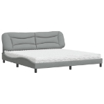 Letto con Materasso Grigio Chiaro 200x200 cm in Tessuto