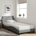 Letto con Materasso Grigio Chiaro 80x200 cm in Tessuto