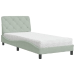 Letto con Materasso Grigio Chiaro 80x200 cm in Velluto