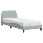 Letto con Materasso Grigio Chiaro 80x200 cm in Velluto