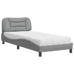 Letto con Materasso Grigio Chiaro 90x190 cm in Tessuto