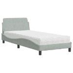 Letto con Materasso Grigio Chiaro 90x190 cm in Velluto