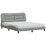 Letto con Materasso Grigio Chiaro160x200 cm Tessuto