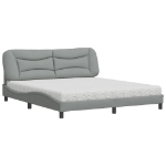 Letto con Materasso Grigio Chiaro180x200 cm Tessuto