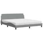 Letto con Materasso Grigio Chiaro180x200 cm Tessuto