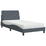 Letto con Materasso Grigio Scuro 100x200 cm in Velluto