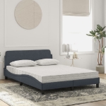 Letto con Materasso Grigio Scuro 120x200 cm in Velluto