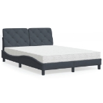 Letto con Materasso Grigio Scuro 120x200 cm in Velluto