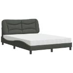 Letto con Materasso Grigio Scuro 120x200 cm Tessuto