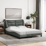 Letto con Materasso Grigio Scuro 120x200 cm Tessuto