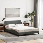 Letto con Materasso Grigio Scuro 120x200 cm Tessuto