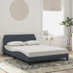 Letto con Materasso Grigio Scuro 140x190 cm in Velluto