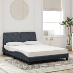 Letto con Materasso Grigio Scuro 140x190 cm in Velluto