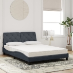 Letto con Materasso Grigio Scuro 140x200 cm in Velluto