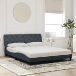 Letto con Materasso Grigio Scuro 160x200 cm in Velluto