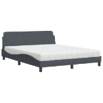 Letto con Materasso Grigio Scuro 160x200 cm in Velluto