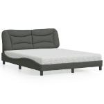 Letto con Materasso Grigio Scuro 160x200 cm Tessuto