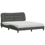 Letto con Materasso Grigio Scuro 160x200 cm Tessuto