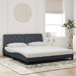 Letto con Materasso Grigio Scuro 180x200 cm in Velluto