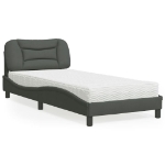 Letto con Materasso Grigio Scuro 80x200 cm in Tessuto