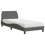 Letto con Materasso Grigio Scuro 80x200 cm in Tessuto