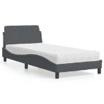 Letto con Materasso Grigio Scuro 80x200 cm in Velluto