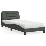 Letto con Materasso Grigio Scuro 90x190 cm in Tessuto