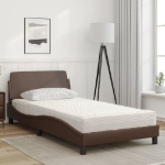 Letto con Materasso Marrone 100x200cm in Similpelle