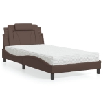 Letto con Materasso Marrone 100x200cm in Similpelle