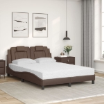 Letto con Materasso Marrone 120x200cm in Similpelle