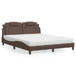 Letto con Materasso Marrone 160x200cm in Similpelle