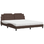 Letto con Materasso Marrone 180x200cm in Similpelle