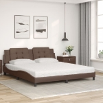 Letto con Materasso Marrone 180x200cm in Similpelle