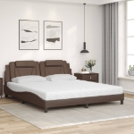 Letto con Materasso Marrone 180x200cm in Similpelle