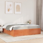 Letto con Materasso Marrone Cera 180x200cm Legno Massello Pino