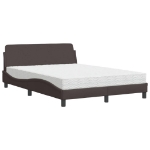 Letto con Materasso Marrone Scuro 120x200cm Tessuto