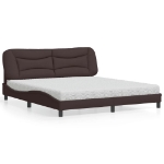 Letto con Materasso Marrone Scuro 180x200cm Tessuto