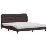 Letto con Materasso Marrone Scuro 180x200cm Tessuto