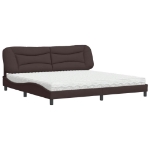 Letto con Materasso Marrone Scuro 200x200 cm in Tessuto