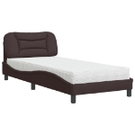 Letto con Materasso Marrone Scuro 80x200 cm in Tessuto