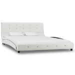 Letto con Materasso Memory Foam Bianco in Similpelle 140x200 cm