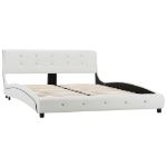 Letto con Materasso Memory Foam Bianco in Similpelle 140x200 cm