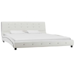 Letto con Materasso Memory Foam Bianco in Similpelle 160x200 cm