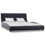 Letto con Materasso Memory Foam Nero in Similpelle 140x200 cm