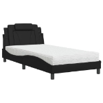 Letto con Materasso Nero 100x200 cm in Similpelle