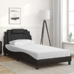 Letto con Materasso Nero 100x200 cm in Similpelle