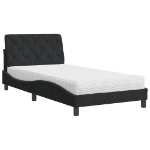 Letto con Materasso Nero 100x200 cm in Velluto